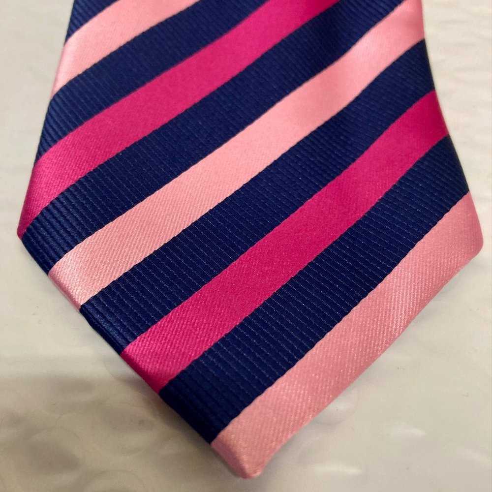 Twenty Dollar Tie, Hand Made, 100% Silk, 3.25x65, Pink/Blue